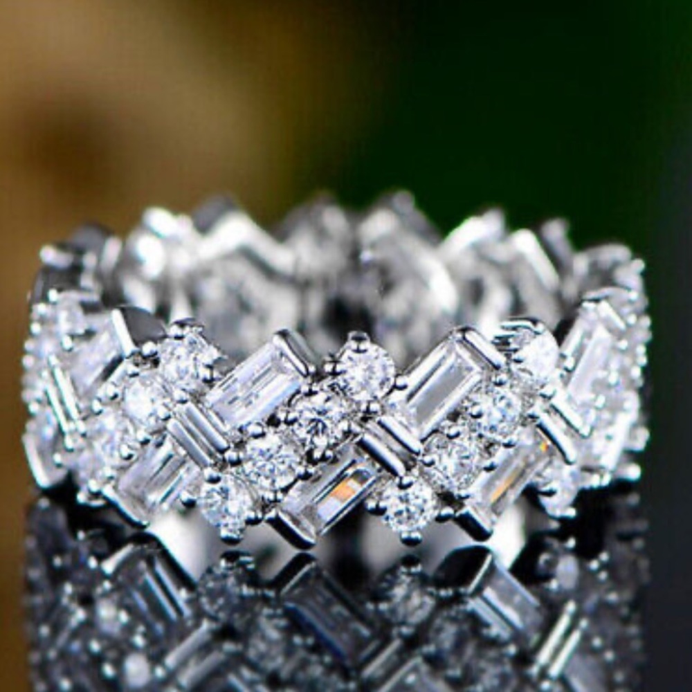 NWT 925 STERLING SILVER Diamond RING